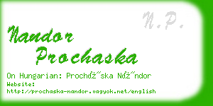 nandor prochaska business card